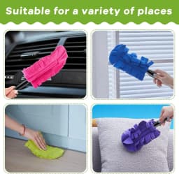 Clnez 12PCS Reusable Duster Refills - Washable Pads for Ceiling Fans, Hardwoods, Windows, Kitchen Floors (Rainbow) - Thumbnail 6