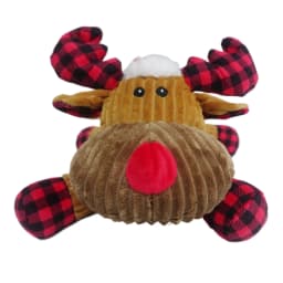 Vibrant Life Holiday Plush Dog Toy, Moose with Santa Hat, Brown & Red, 11\" - Thumbnail 6