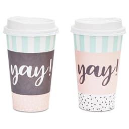 48 Pack Disposable 16oz Coffee Cups with Lids - YAY Party Supplies - Paper To Go Cup for Themed Birthday Party, Wedding, Baby Shower - Thumbnail 6