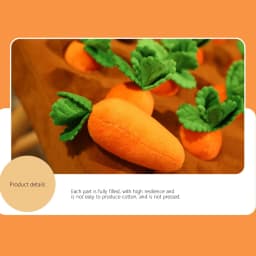 ADruer Plush Dog Pet Carrot Chewing Toys, Carrot Farm Dog Toys, Pet Carrot Plush Training Toys, Dog Enrichment Toys, Dog Carrot Farm Promote Natural - Thumbnail 5