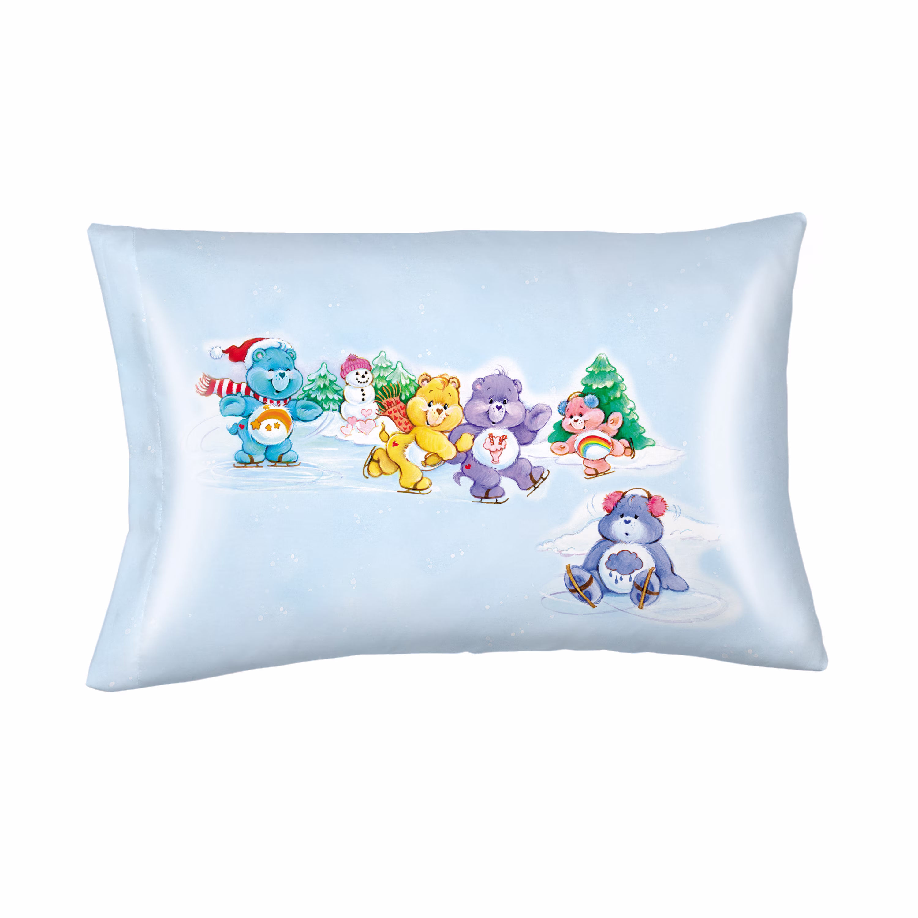 Care Bears Holiday Blue Reversible Silky Satin Pillowcase, Standard Size, 1-Pack - Thumbnail 4