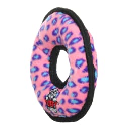Tuffy Jr Ring Pink Leopard Durable Plush Dog Toy - Thumbnail 2