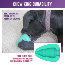 Chew King By Mammoth Premium Treat Dog Toy, Medium, Extremely Durable Natural Rubber Toy, Pack - Thumbnail 3