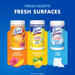 Lysol Disinfecting Wipes, All Purpose Cleaner, Multi Surface Antibacterial Cleaning Wipes, Cleaning Supplies, Crisp Linen Scent, 80 Count - Thumbnail 8