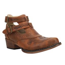 Roper Womens Willa Embroidery Snip Toe Cowboy Ankle Boots - Thumbnail 2