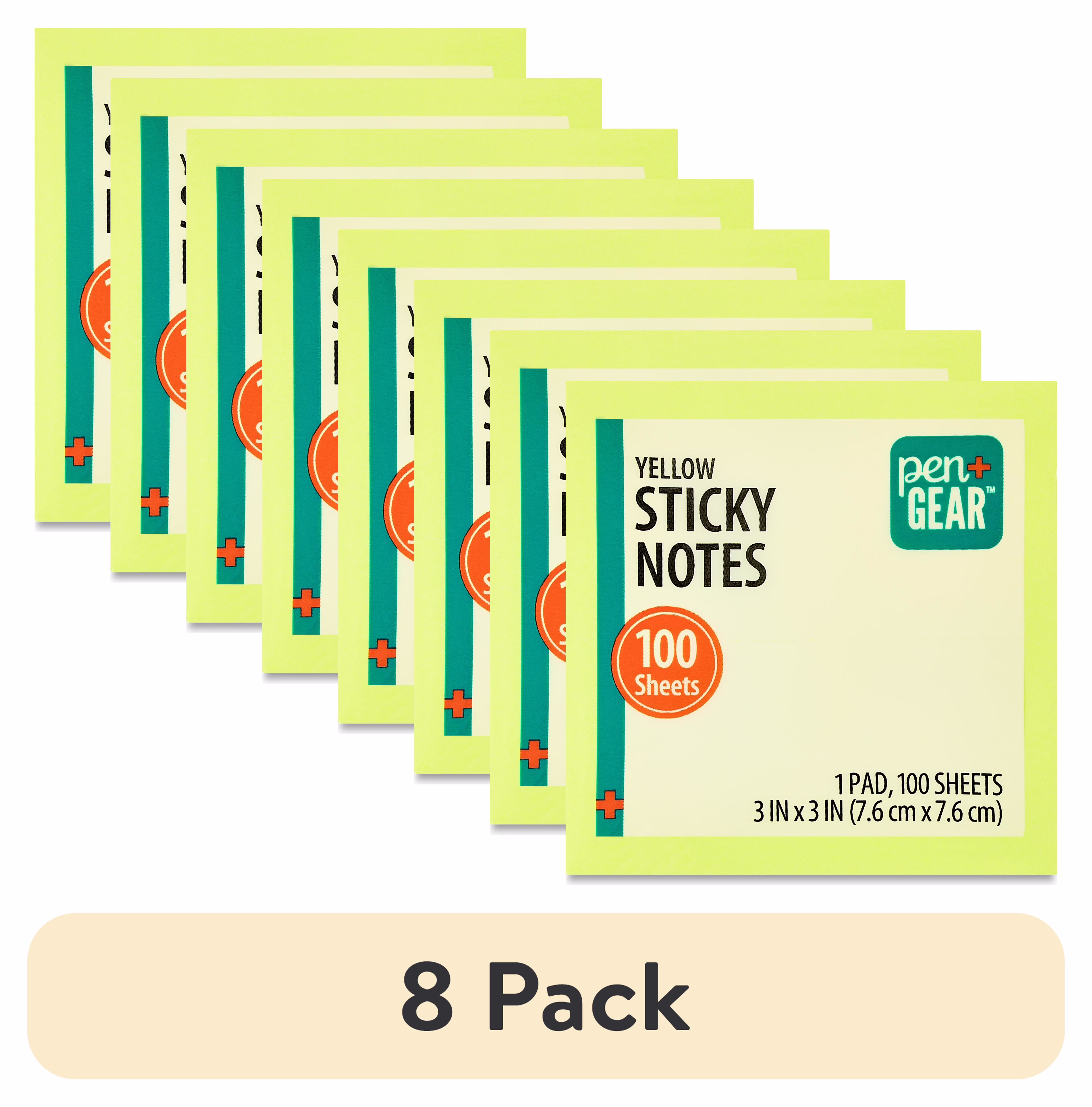 (8 pack) Pen+Gear 3-Inch by 3-Inch Sustainable Yellow Sticky Notes, 100 Sheets - Thumbnail 1