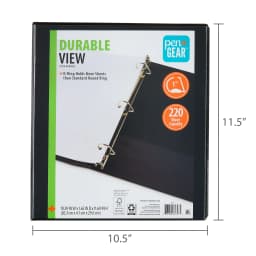 (2 pack) Pen+Gear Durable View 1-inch D-Ring Binder, Black - Thumbnail 6