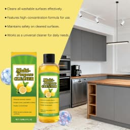 Hxlamzoo High-Efficiency Multi-Purpose Cleaner Concentrate with Natural Lemon Freshness - 120ml Portable Bottle for Kitchen, Bathroom, Tile, Glass - Thumbnail 6