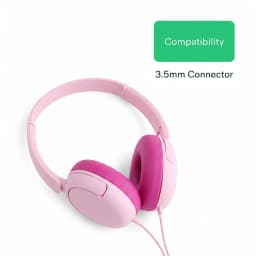 onn On-Ear Headphones with 3.5 mm Connector, Pink - Thumbnail 3