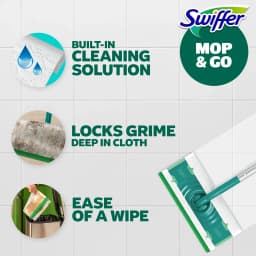 Swiffer Mop & Go, Wet Pads Refill, Floor Cleaner, Cleaning Cloths, Lavender, 12 Count - Thumbnail 2