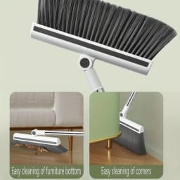 Michnild 3 in 1 Broom and Dustpan Set with Adjustable Push Broom Long Handle Floor Sweeping Outdoor Indoor Combo Home Kitchen - Thumbnail 7