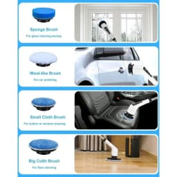 Leebein Electric Spin Scrubber, Cordless Cleaning Brush with 8 Replaceable Brush Heads, Power Scrubber with Adjustable & Detachable Handle - Thumbnail 4