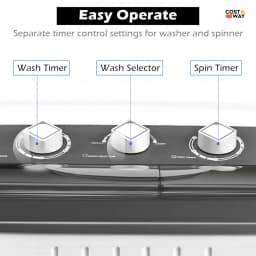 Costway Twin Tub 20Lbs Top Load Washing Machine with Gravity Drain - Thumbnail 4