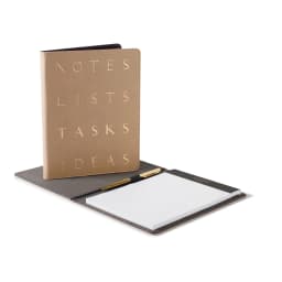 Fringe Studio LTR Stack Khaki Faux Leather Padfolio with Pen, 6.5"x 8.3", 50 Pages - Thumbnail 1