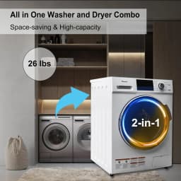Smad Washer and Dryer Combo 24" 2.7 Cu ft 26 lbs Ventless LED Display 16 Wash Cycles - Thumbnail 3