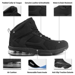 Jacata Non Slip Work Shoes for Men Water Resistant Leather Hiking Boots Air Cushion (Size 12) - Thumbnail 2