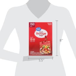 Great Value Double Zipper Quart Storage Bag, 150 Count - Thumbnail 5