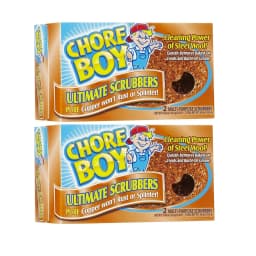 Chore Boy Ultimate Scrubbers Pure Copper Won't Rust Or Splinter 2 Pack Total (4 Count) - Thumbnail 1