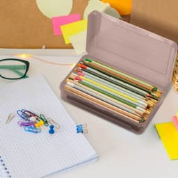 UALSRZL Extra Large Pencil Box, Clear Plastic Pencil Case with Snap Lid, Stackable Organizer for Pens, Markers, Crayons, Stickers & Supplies, Black - Thumbnail 4