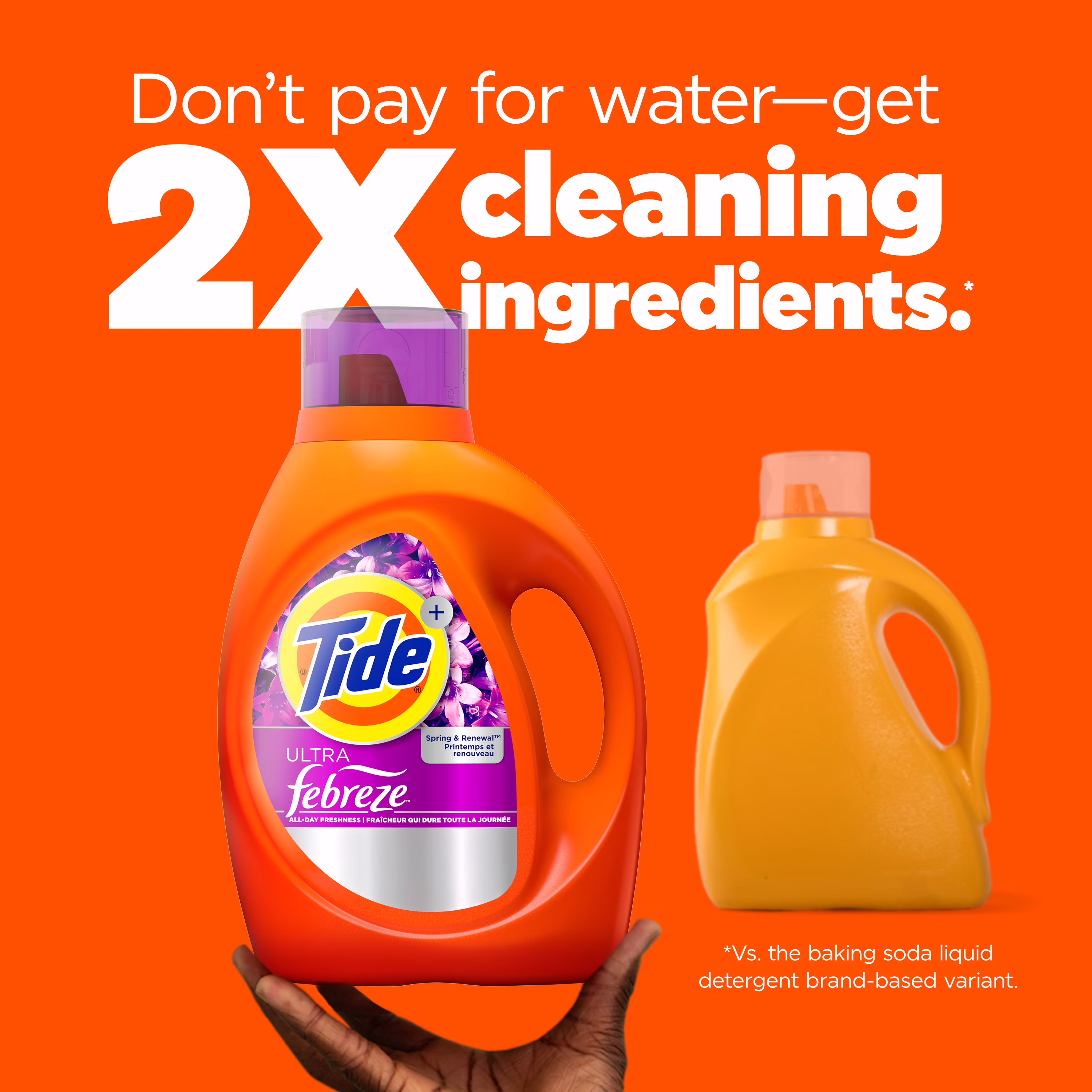 Tide Ultra Febreze Liquid Laundry Detergent , Spring and Renewal Scent, 73 fl oz 52 Loads - Thumbnail 4