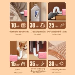 Lksixu Portable Clothes Dryer, 600W Household Small Electric Dryer Machine, Compact Travel Clothes Shoes Dryer Laundry Heater Multifunctional Pet - Thumbnail 4