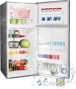 Smad 30 in Freestanding Top Freezer Refrigerator 18.3 Cu ft Stainless Steel 2 Door - Thumbnail 1