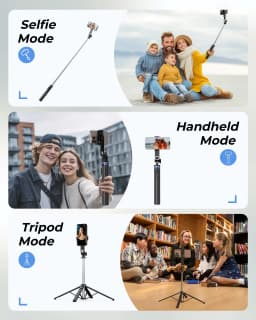 Frsara Trípode de Teléfono Extensible de 71" y Stick para Selfies con Control Remoto Inalámbrico - Soporte Portátil para iPhone/Android, Grabación de - Thumbnail 6