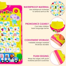 Electronic Alphabet Wall Chart, ABC&123 Preschool Poster for Toddlers, Interactive Educational Toy Alphabet Poster Gift for Boys Girls 1-3, Yellow - Thumbnail 5