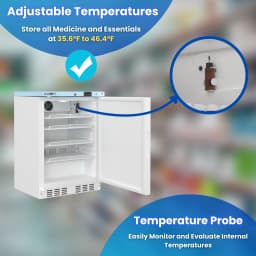 Conserv 3.9 Cu.Ft. Compact Commercial Pharmaceutical Refrigerator with WiFi, Temperature Alarm, 110V Corded, White - Thumbnail 14