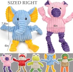 LECHONG Christmas Dog Toys for Small Dogs, 5 Pack, Stuffed Animal Squeaky Dog Toys for Medium and Large Dogs, Puppy Toys - Thumbnail 6