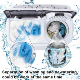 BAYUELSWU Portable Washing Machine14.3Lbs Twin Tub Washing Machine Low Noise for Home, Apartment, Dorms - Thumbnail 5