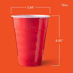 (8 pack) Hefty Party On Disposable Plastic Party Cups, Red, 18 oz., 50 Count - Thumbnail 6