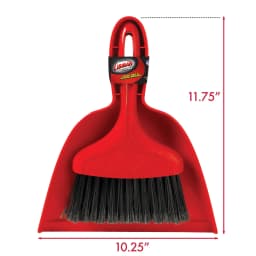 Libman Heavy Duty Whisk Broom Dustpan Combo with Red Handle and Black Fibers - Thumbnail 10