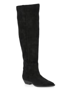 Time and Tru Women's Faux Suede Western Over The Knee Boots - Thumbnail 1