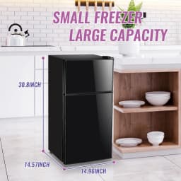 TACOOL 2.35 Cu.ft Small Mini Refrigerator for Office Compact Dual Door Fridge Egg Trey Low Noise, Black - Thumbnail 9
