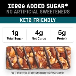KIND ZERO Added Sugar Bars, Keto Friendly Snacks, Dark Chocolate Nuts and Sea Salt, 6.2oz Box 10 Count - Thumbnail 5