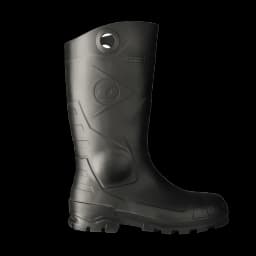 Dunlop Chesapeake Plain Toe Rubber Boots for Men & Women – PVC - Waterproof - Lightweight Garden, Fishing & Rain Boots with Wide Calf – Black – Size 3–15 - Thumbnail 3