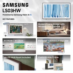 Samsung 65” Class The Frame Pro Series Neo QLED 4K Samsung Vision AI Smart TV Smart Tizen TV 2026 - QN65LS03HWFXZA - Thumbnail 2
