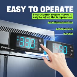 Coolake Commercial Refrigerator and Freezer Combo, 72" W Dual Temperature Zones, 54 Cu.ft 3 Door - Thumbnail 5