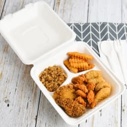 Great Value Compostable Hinged 3-Compartment Take-Out Containers, White, 8 Inch, 12 Count - Thumbnail 8