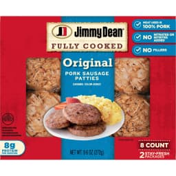 Jimmy Dean Fully Cooked Original Pork Sausage Patties, 9.6 oz, 8 Count - Thumbnail 9