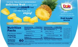 Dole Fruit Bowls Pineapple Tidbits in 100% Fruit Juice, 4 oz Cups (4 Pack) - Thumbnail 8