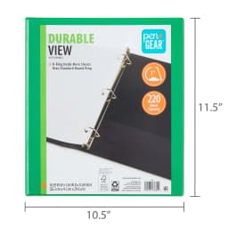 (4 pack) Pen+Gear Durable View 1-inch D-Ring Binder, Green - Thumbnail 9