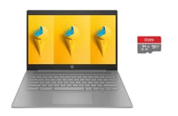 HP HD 14" Chromebook Laptop for Student and Business, 4GB RAM 128GB Storage(64GB eMMC + 5ave 64GB Flash Memory) - Thumbnail 1