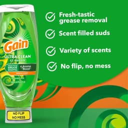Gain Ultra EZ-Squeeze Dish Soap, Dishwashing Liquid, Grease Removal, Summer Watermelon, 14.7oz - Thumbnail 2
