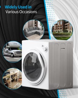 DISHUP 3.5 Cu.Ft Portable Clothes Dryer, 13 lbs Compact Dryer with Stainless Steel Tub, Electric Dryer for RV, Home, Apartment, White - Thumbnail 6