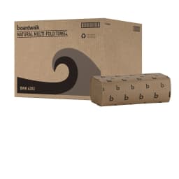 Boardwalk Multifold Commercial Paper Towels, Natural, 250 Towels/Pack, 16 Packs/Carton, 9 x 9.45 inches - Thumbnail 1