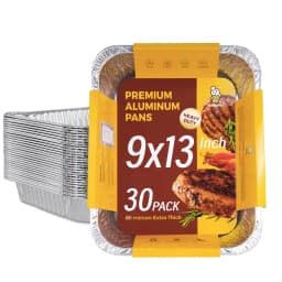 Katbite 9x13 Aluminum Foil Pans, 30 Count Half Steam Loaf Aluminum Foil Pans Set - Thumbnail 1