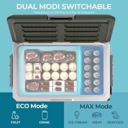 Auseo 68 Quart(64L) Portable Car Refrigerator, -4℉~50℉, 12/24V DC & 110-240V AC, Mini Fridge Freezer for RV Camping, Travel, Truck, Home, Green - Thumbnail 6