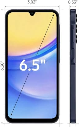 Restored Samsung Galaxy A15 5G A Series 128GB Unlocked Android Cell Phone with 50MP Camera, Blue Black (Refurbished) - Thumbnail 4